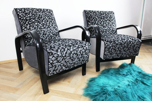 2x Fauteuils HF11 Art Déco par Jindrich Halabala