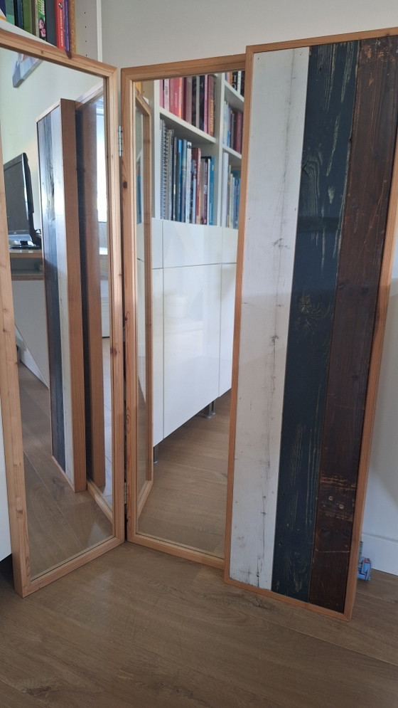 Piet Hein Eek – Miroir en bois de récupération, Art. 3516, 120 × 60 cm. – Wood, Glass (photo 5 of 5)