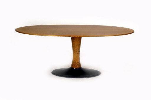 Table basse Tulip ovale en frêne Mid-Century Modern de Drevotvar Jablonné Nad Orlicí, années 1960