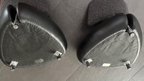 Image 1 of 2 x Leolux Pallone Lill'one (Mini fauteuil) dossier en cuir et tissu