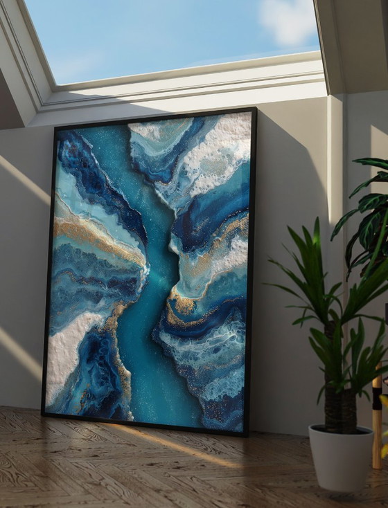 Image 1 of Acrylic Glass Artwork | 200x140 cm | Depthwave #9 (Ori, 1983)