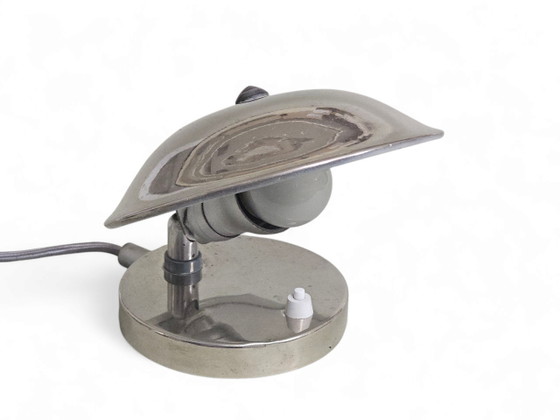 NAPAKO table lamp / bedside lamp, Josef Hůrka, 1930s, Art Deco – Metal, Chrome (photo 2 of 8)