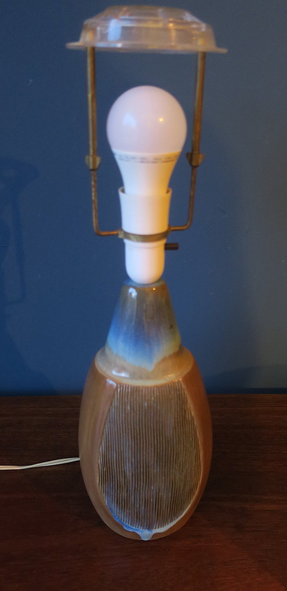 Image 1 of Ceramic Table Lamp with Original Shade by Michael Andersen & Son, Denmark 1960s