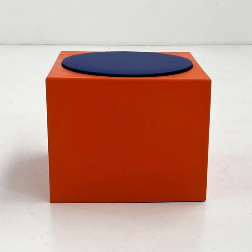 Orange & Blue Cube Stool Il Kubile from MIM Roma, 1970s