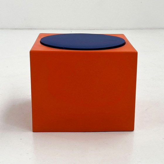 Image 1 of Orange & Blue Cube Stool Il Kubile from MIM Roma, 1970s