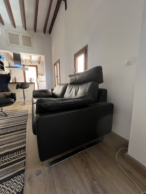 Sofá de cuero negro Cor Conseta