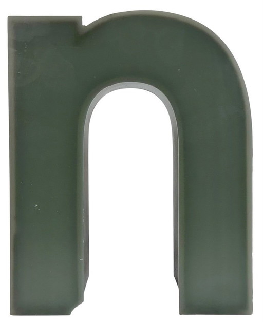 Vintage Grey Illuminated Letter N, 1970s