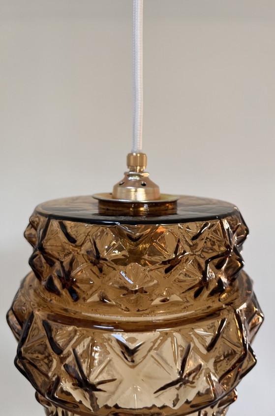 Vintage Amber Glazen Hanglamp – Hanglampen, Glass (photo 6 of 7)