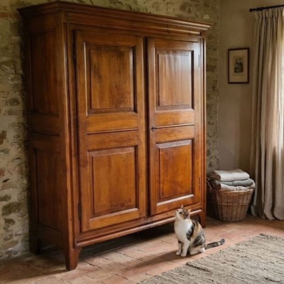 Armadio Antico in Legno Massello di Pioppo, Italia Inizio XIX Secolo (photo 3 of 22)