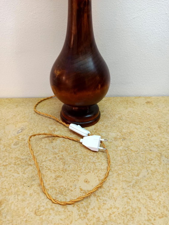 Image 1 of Lampe art déco bois et opaline 