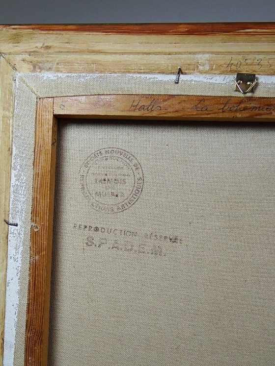 Image 1 of Large framed portrait reproduction "La Bohémienne" by Hals, by S.P.A.D.E.M