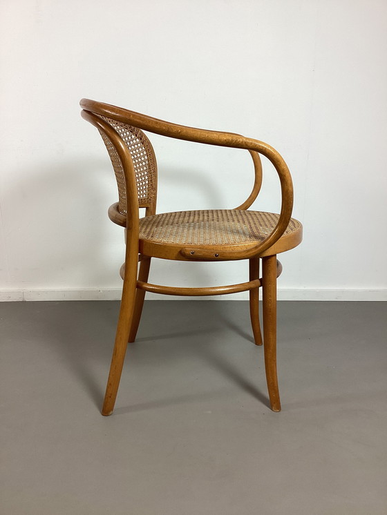 Image 1 of Sedia Vintage 210 in rattan e legno curvato