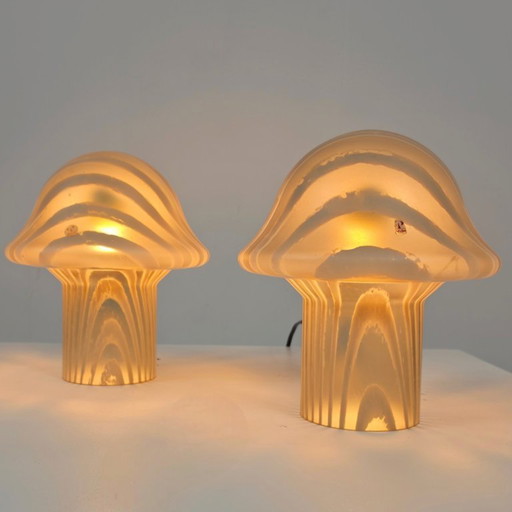 Peill & Putzler Mushroom Lampes Set 2x Vintage Mid Century