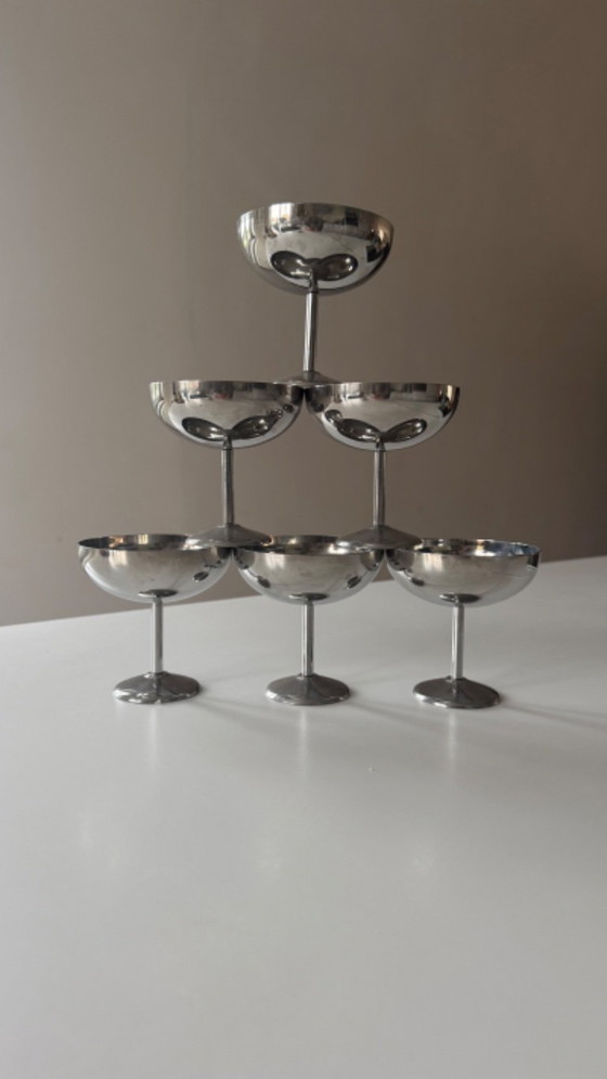 Image 1 of 6x roestvrijstalen coupés