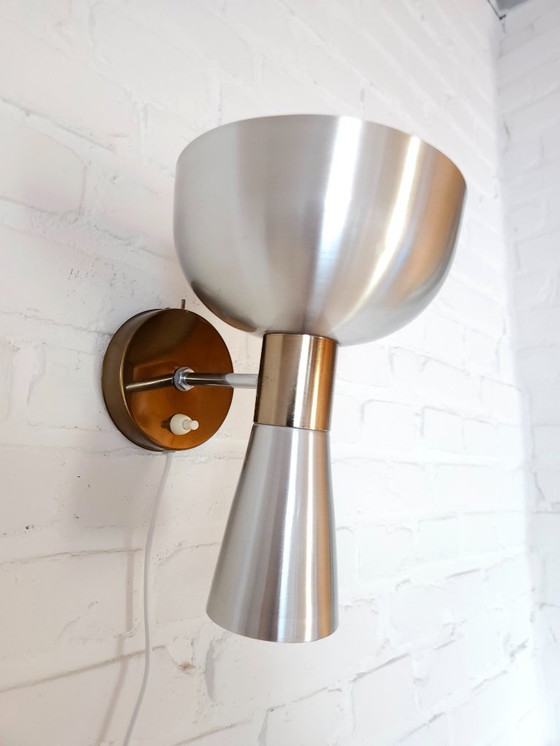 Image 1 of Lampada da parete Herda Diabolo, vintage in alluminio stile spaziale con lampada color bronzo