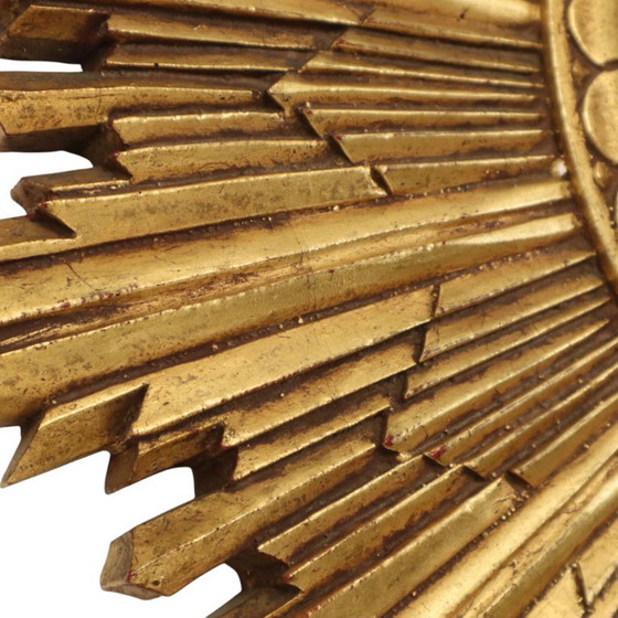 Bladgoud Zonnespiegel Sunburst Spiegel Hars 56cm – Plastic, Glass (photo 13 of 24)