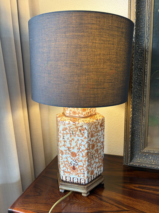 Antiek Vintage Chinese gemberpot lamp – Tafellampen, Ceramic, Textile (photo 5 of 8)