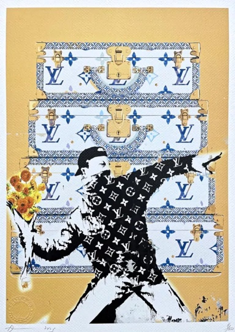Death Nyc - Banksy Flower Thrower and Louis Vuitton
