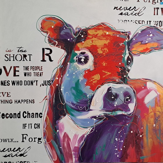 Happy Cow, Oil on Canvas – Paintings & Drawings, Cotton (photo 3 of 6)