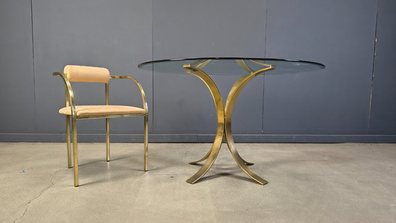 Image 1 of Vintage brass dining set by Belgochrom, 1970s