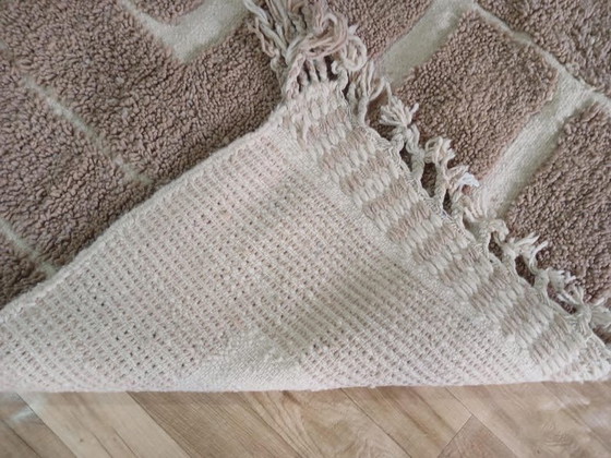 Image 1 of Tappeto in lana naturale tessuto a mano, lavorazione artigianale tradizionale, 2/3 m