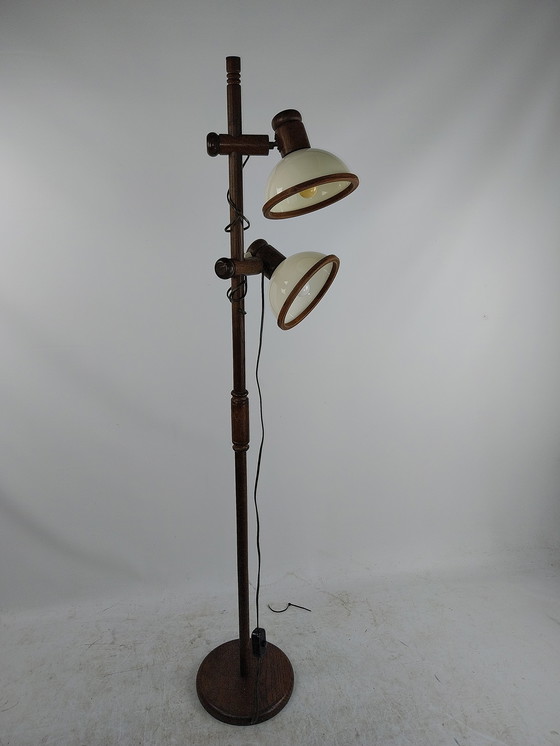 Image 1 of 1 x Steïnhauer Dubbele Houten Vloerlamp años 70