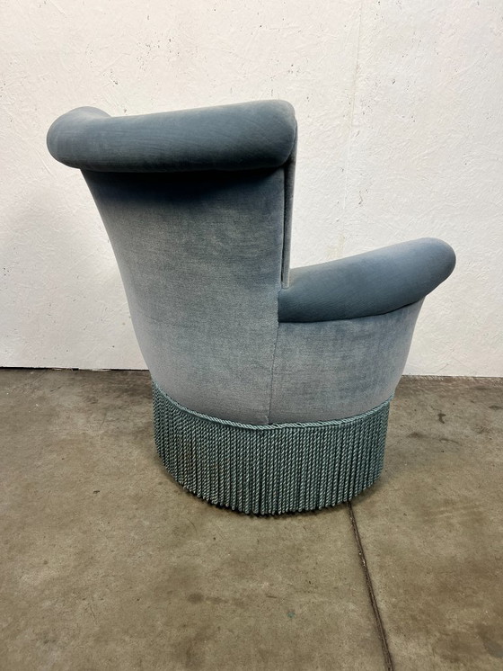 Image 1 of Poltrona da cocktail vintage, Francia anni '60, velluto blu