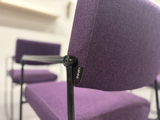 Image 1 of 6 sedie da pranzo Harvink Duck in tessuto viola