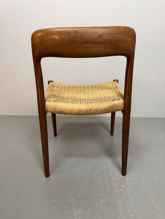Image 1 of Set of 4 Niels Otto Moller High Quality Dining Chairs with Papercord Upholstery, Model 75. Denmark, 1960s.