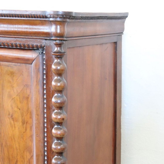 Image 1 of Small antique wardrobe in solid walnut, Italy Mid-19th Century