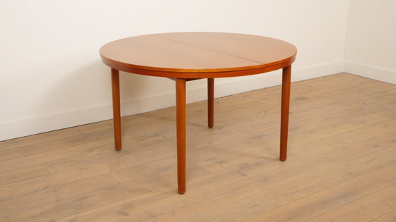 Image 1 of Vintage ronde eettafel | Teak | Uitschuifbaar | 120 – 210 cm