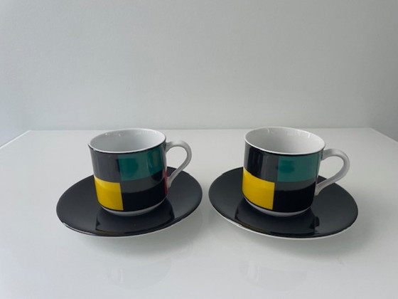 Image 1 of Postmodernes Tassen- und Untertassenset, 8-teilig