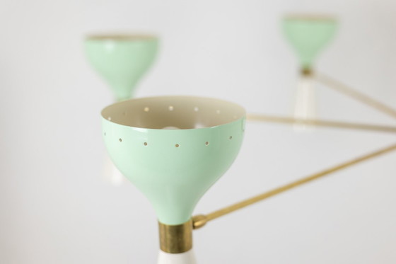 Image 1 of Stralende diabolokroonluchter met 12 kaarslampen. Eigentijds.