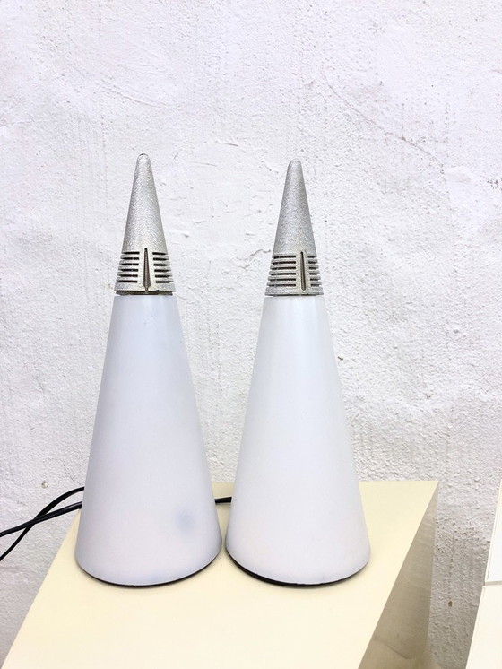 Image 1 of 2 lampade da tavolo alogene Iota dall'Italia anni '80 design Hikaru Mori per Nemo