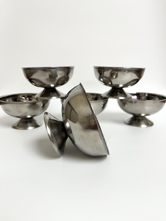 Image 1 of Set di 6 tazze da dessert vintage placcate in argento - Francia, anni '60