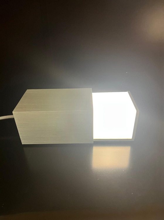 Box lamp - Design House Stockholm, Minimalist Aluminum Table Lamp, Aluminium, Plastic, Silver (photo 7 of 10)
