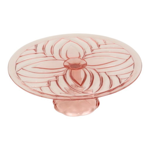 Plato rosa para pasteles, bandeja para repostería estilo Art Déco