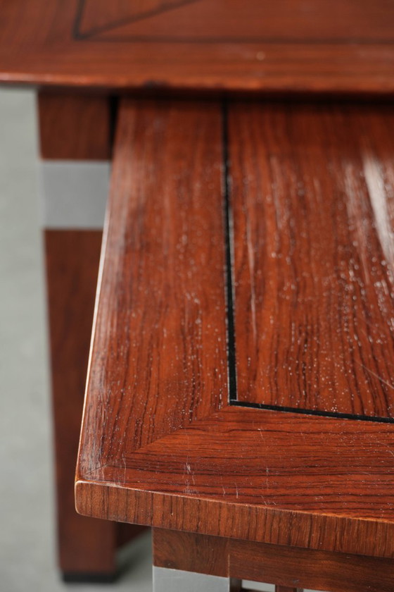 Image 1 of Table basse Art Déco à sections extensibles, signée Schuitema, collection Decoforma