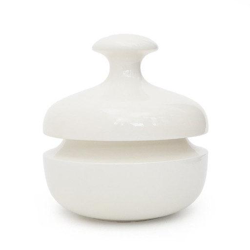 White ceramic vase with lid by Enzo Bioli for Il Picchio, 1970s