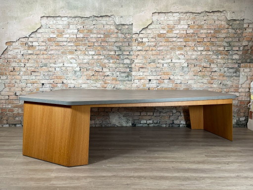 Grote Design Tafel – Grijs & Eikenhout – eettafels, Wood