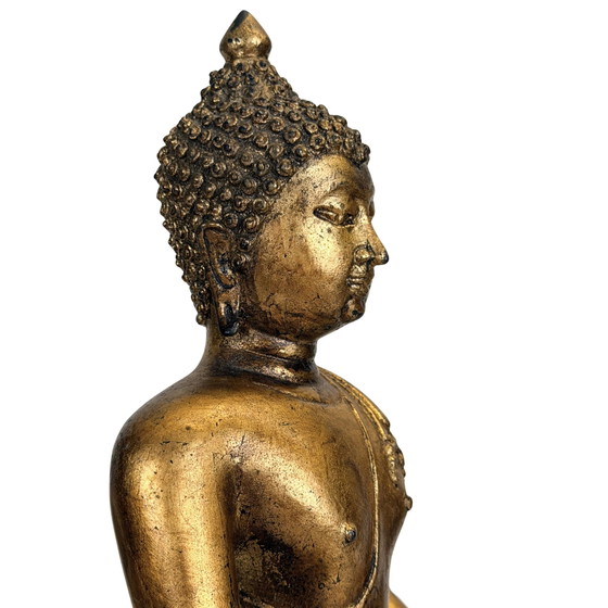 Antiker Thai-Buddha in Bhumisparsha – Rattanakosin, 19. Jahrhundert – Bildhauerei, Bronze (photo 5 of 11)