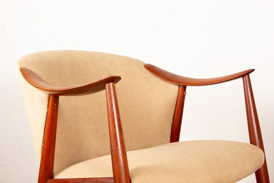Image 1 of Pair of Scandinavian armchairs in teak and fabric, new Tyrol model by Gerhard Berg for Westnofa 1960.