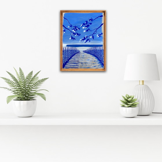 Image 1 of Guazzo su carta, 40x30 cm. Con cornice.