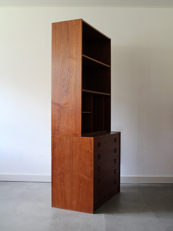 Image 1 of Vintage Deens modulair wandmeubel in teak