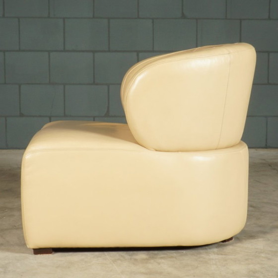 Image 1 of Set vintage lederen fauteuils – beige