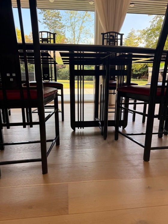 Giorgetti Table + 6 Chairs – Dining set, Leather, Wood (photo 5 of 5)