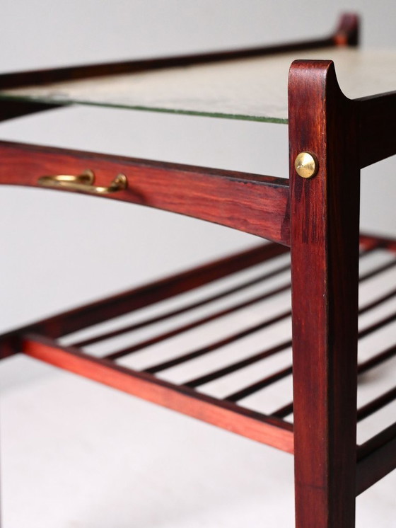 Image 1 of Pareja de mesas auxiliares escandinavas de caoba de los años 40