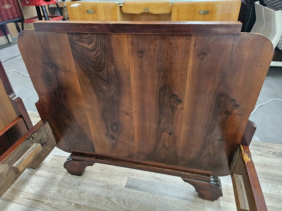 Image 1 of Coppia di letti singoli Art Decò in mogano e acero rosa, 1940