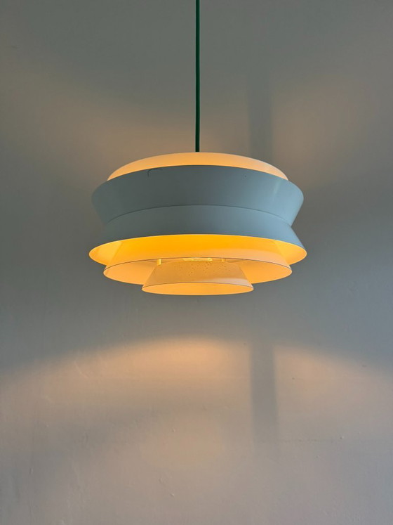 Vintage Carl Thore Trava pendant - Swedish design lamp - Granhaga, Pendant lamps, Aluminium, White (photo 2 of 13)