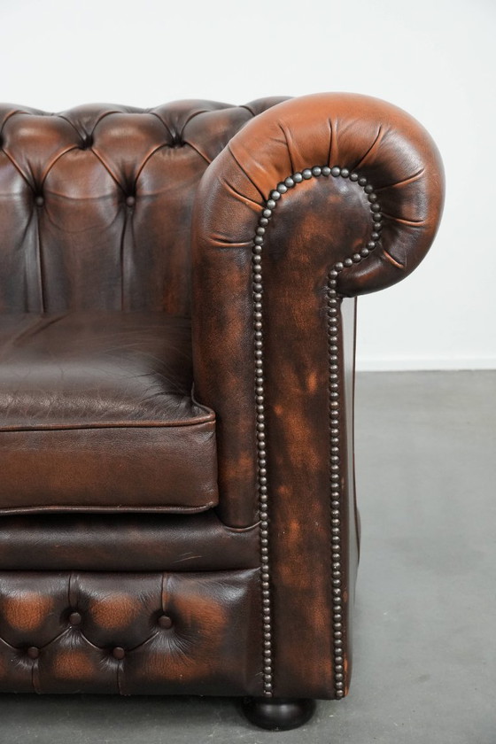 Image 1 of Brauner Chesterfield-Sessel aus Rindsleder im englischen Stil